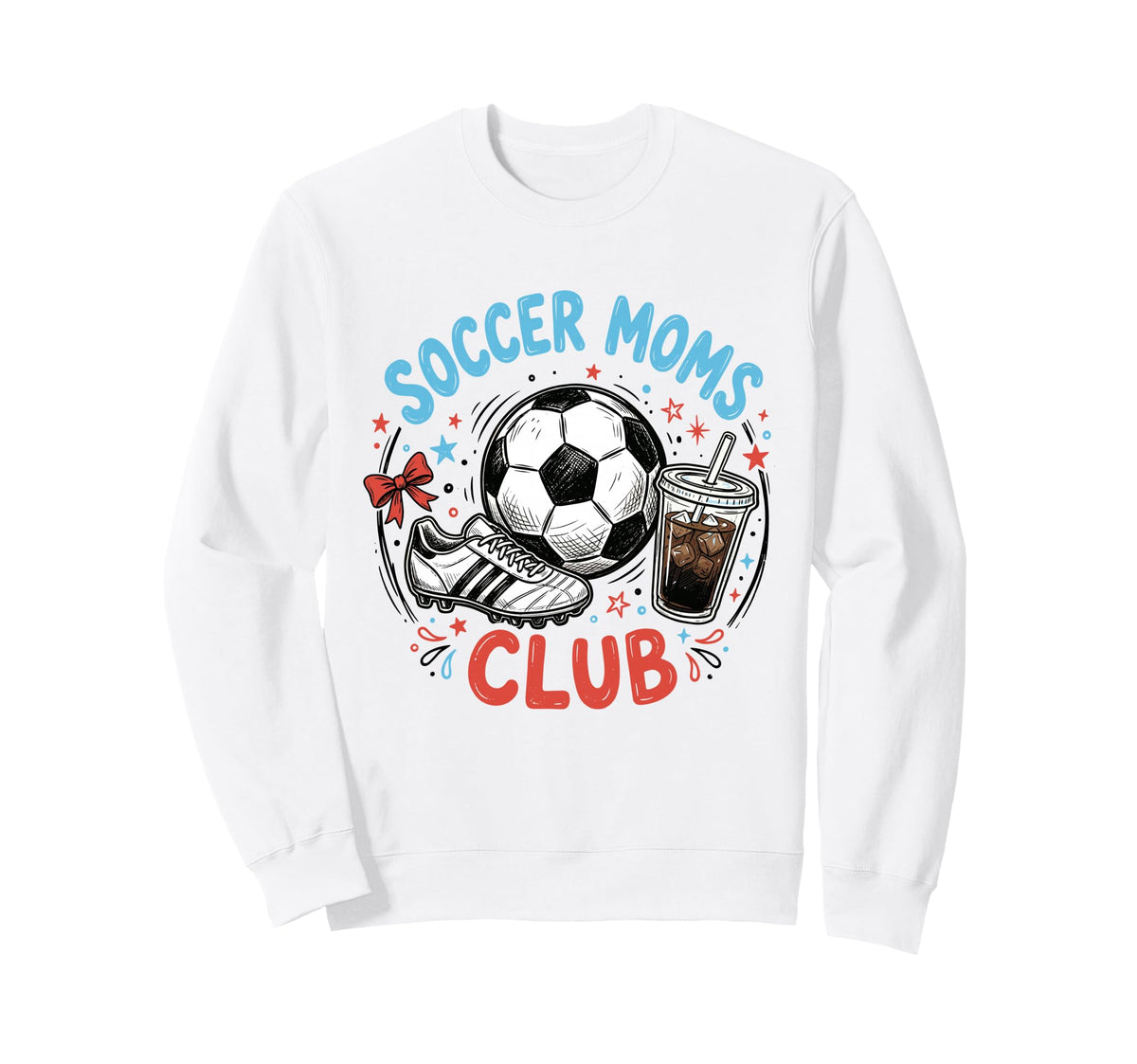 Soccer Moms Club Iced Coffee Cleats Sweatshirt - Novelty Apparel Men Women
