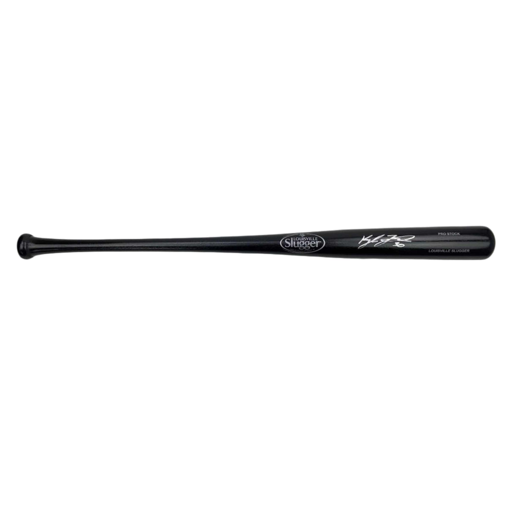 Autographed/Signed Kyle Tucker Black Louisville Slugger Baseball Bat Beckett BAS COA